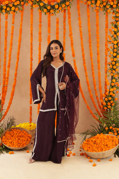 ZEHRA WINE PURPLE COORD SET