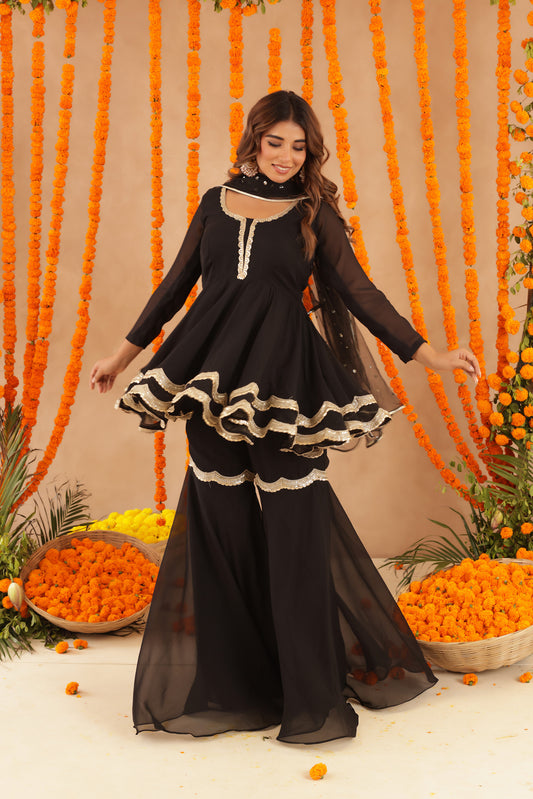 ASIN BLACK SHARARA SET