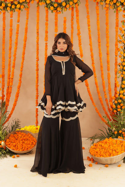 ASIN BLACK SHARARA SET