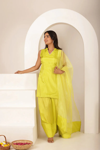 HALA YELLOW FARSHI SALWAR SUIT