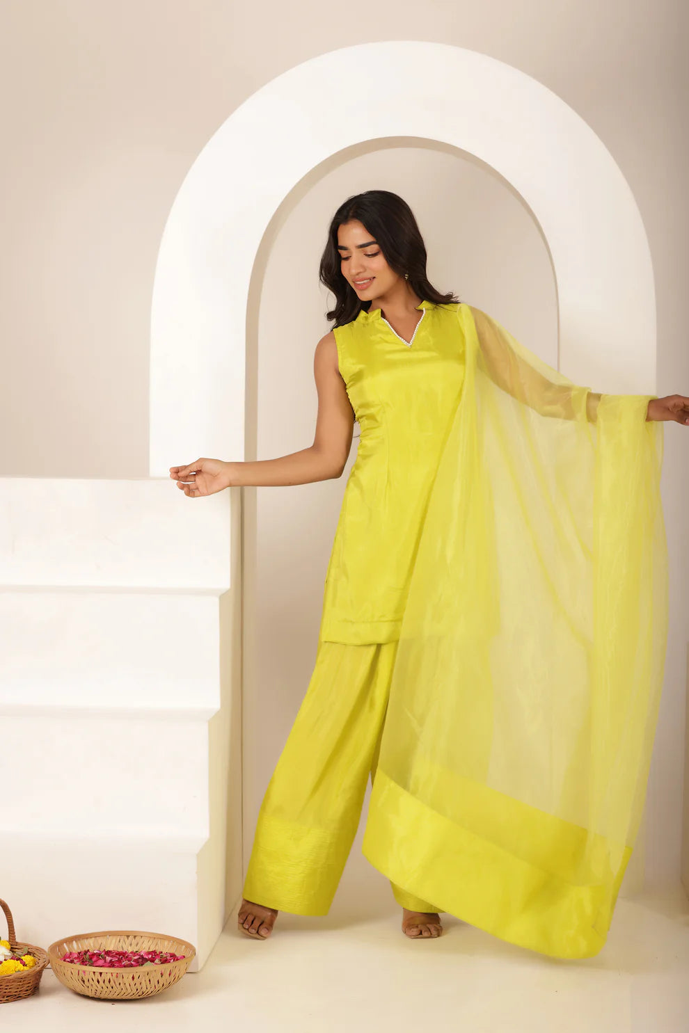 HALA YELLOW FARSHI SALWAR SUIT