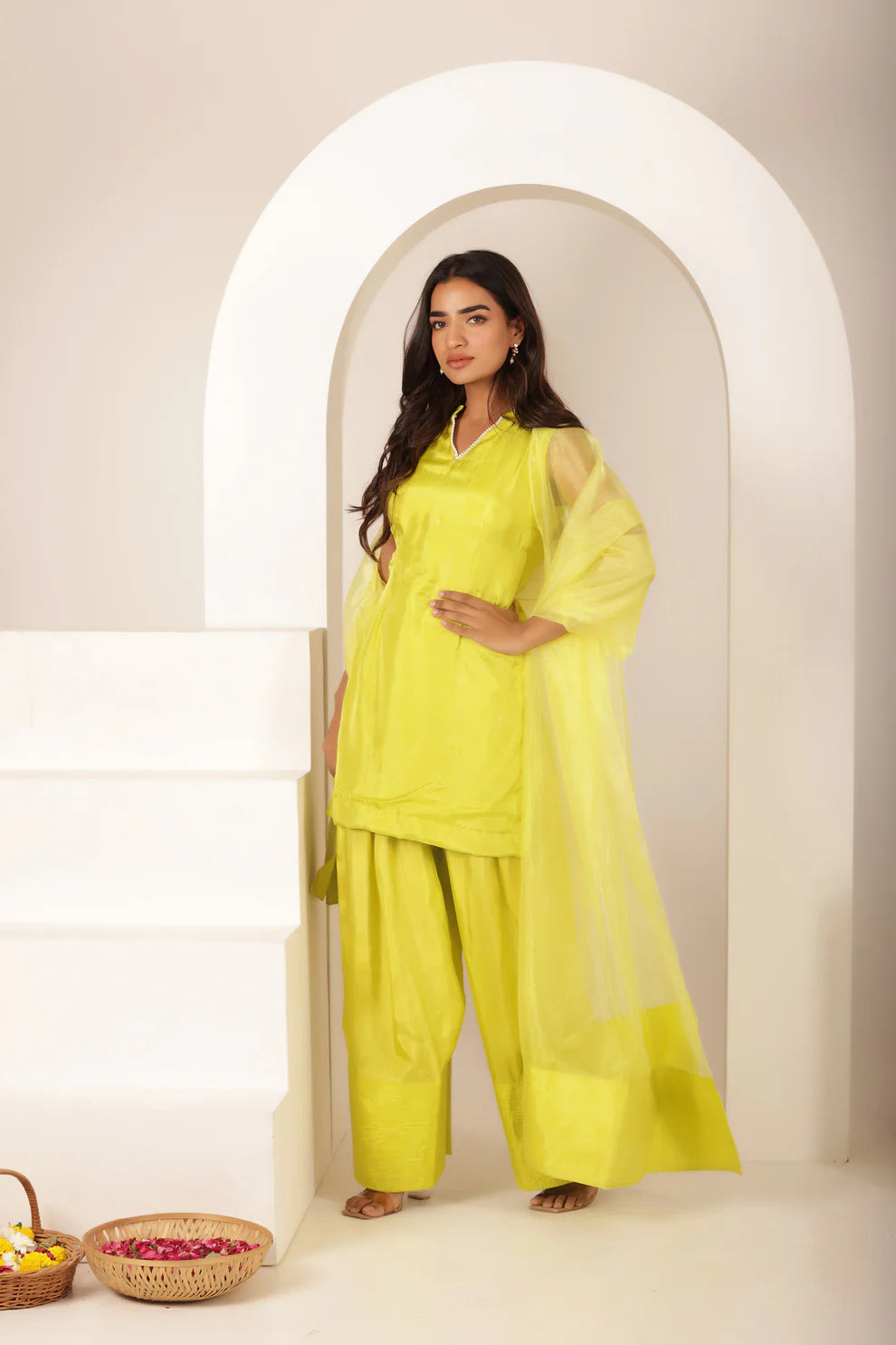HALA YELLOW FARSHI SALWAR SUIT