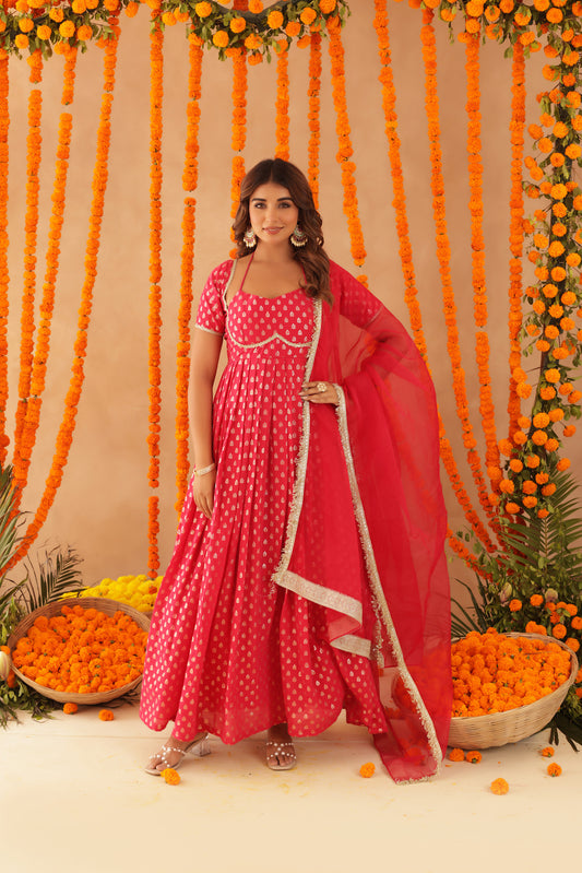 KANAK PINK ANARKALI SET