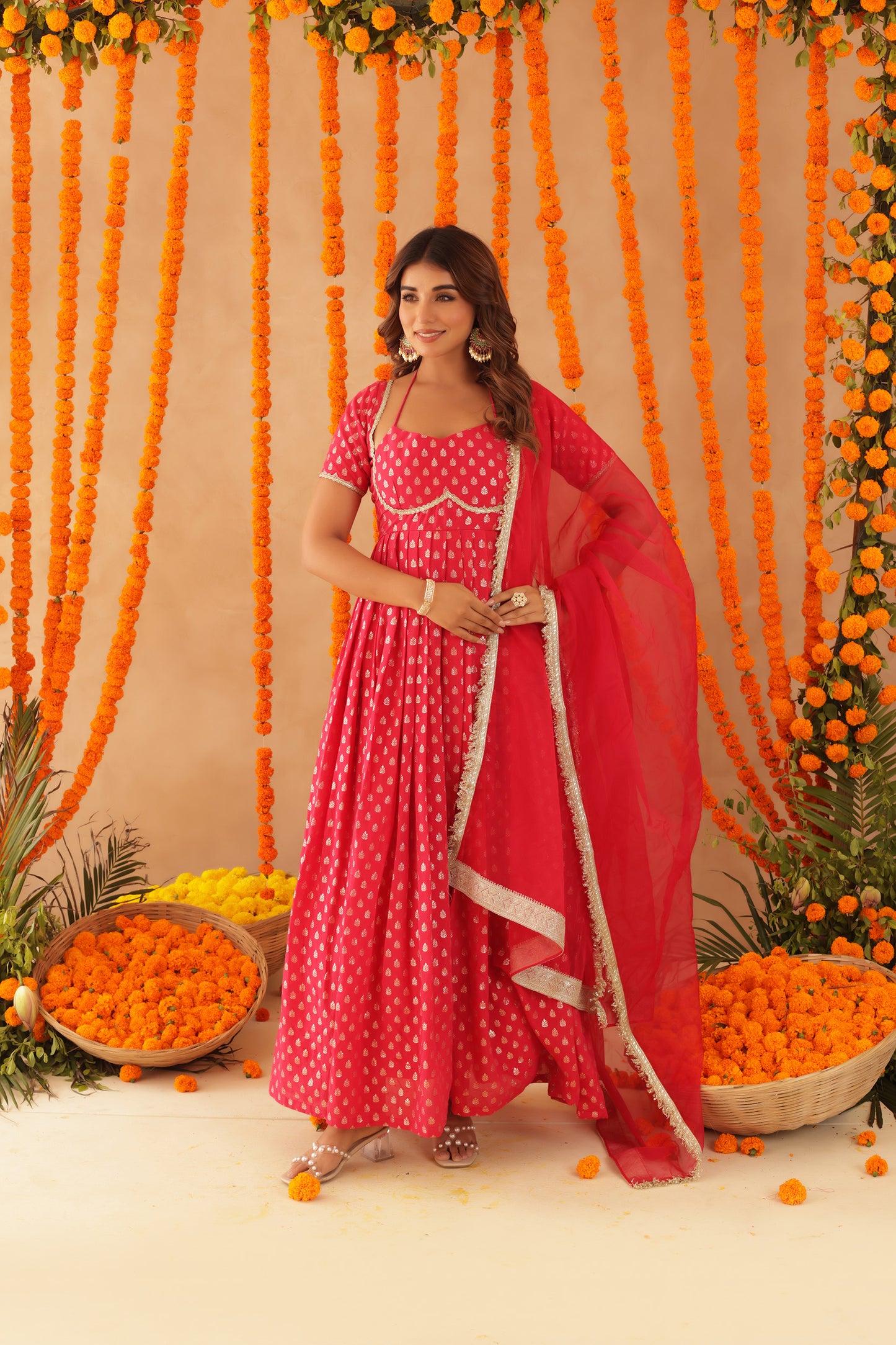 KANAK PINK ANARKALI SET