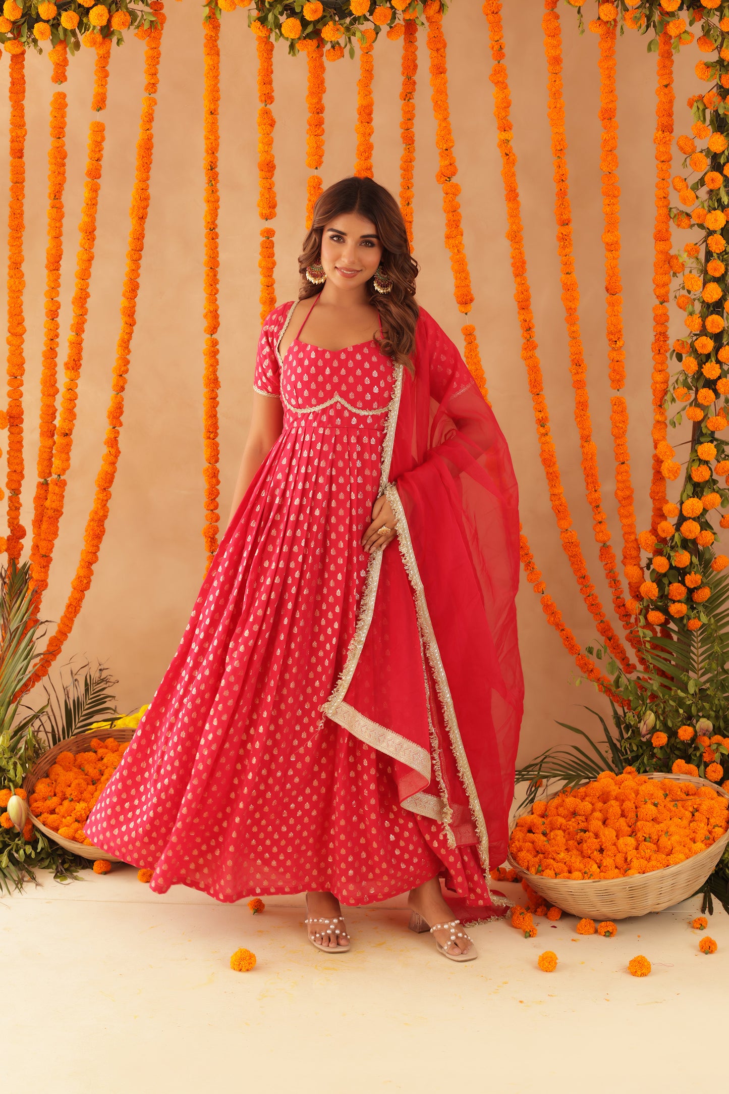 KANAK PINK ANARKALI SET