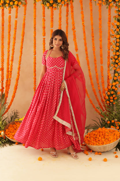 KANAK PINK ANARKALI SET