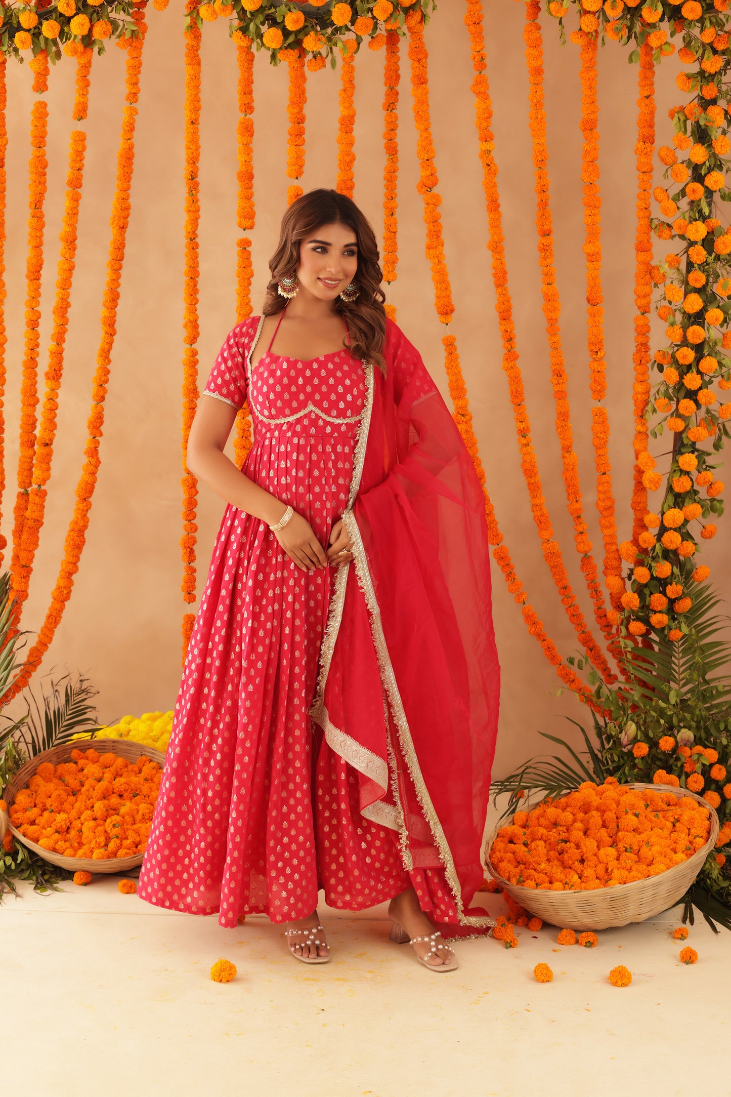 KANAK PINK ANARKALI SET
