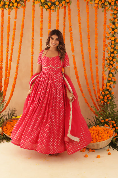 KANAK PINK ANARKALI SET