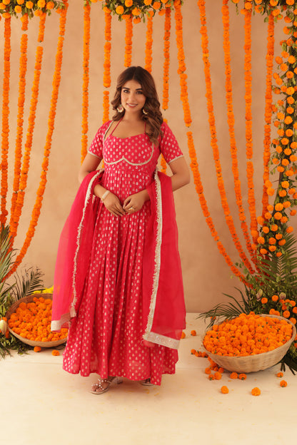 KANAK PINK ANARKALI SET