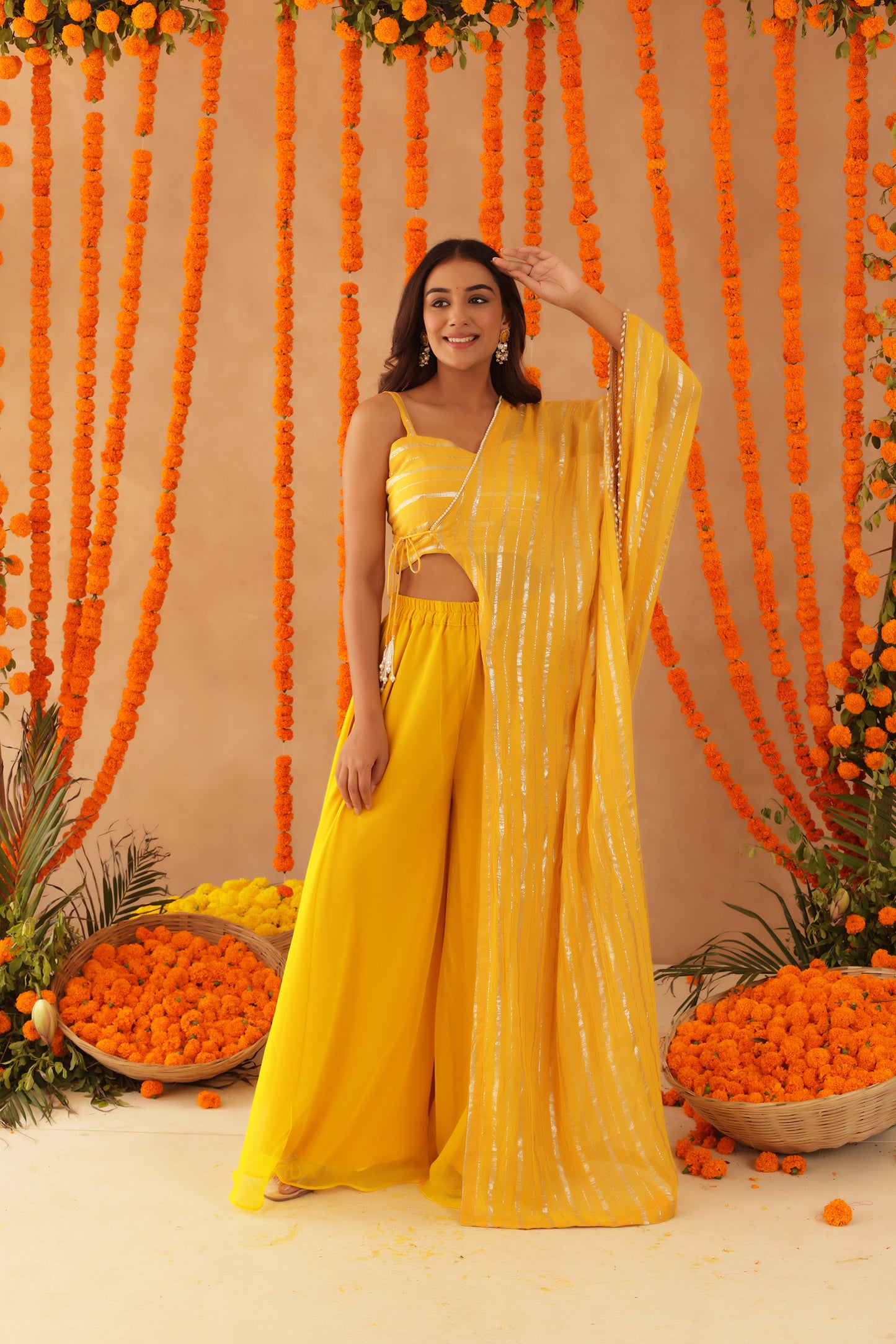 VISHYA YELLOW LURIX FUSION SET