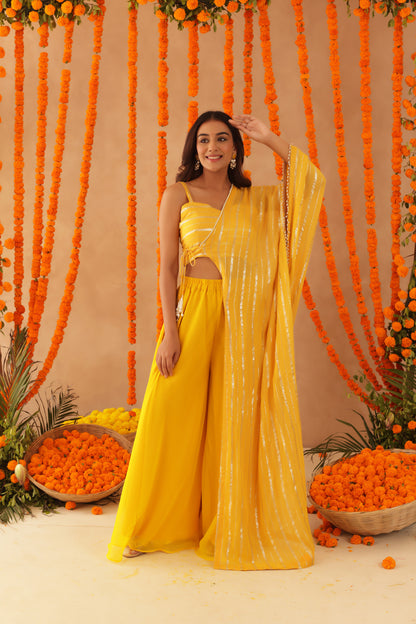 VISHYA YELLOW LURIX FUSION SET