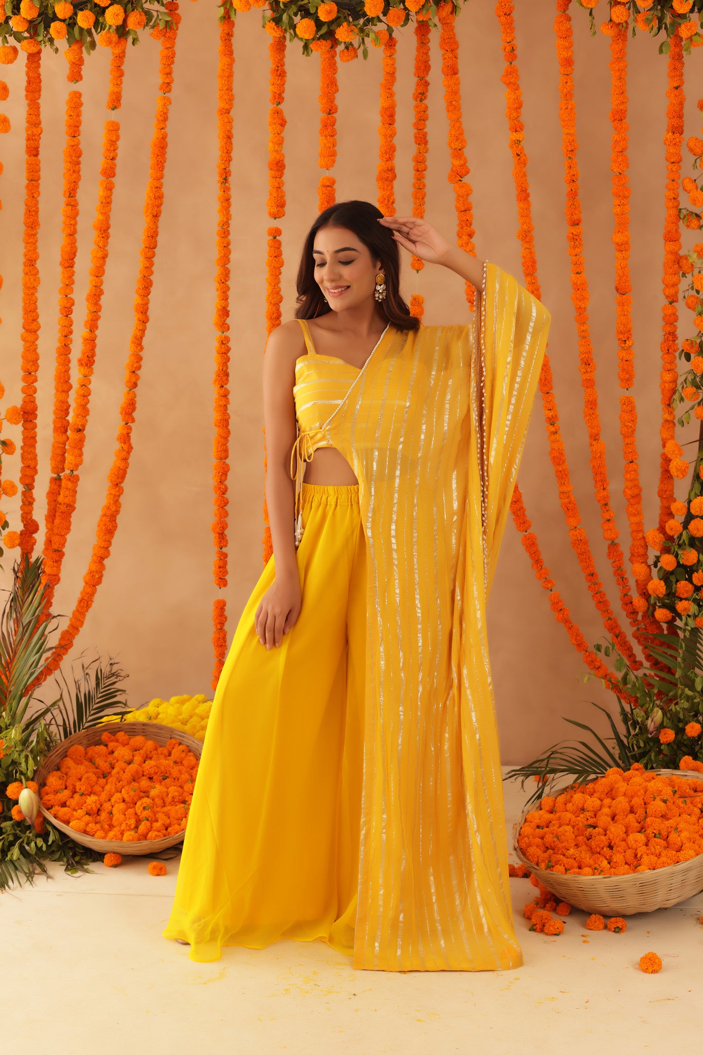 VISHYA YELLOW LURIX FUSION SET