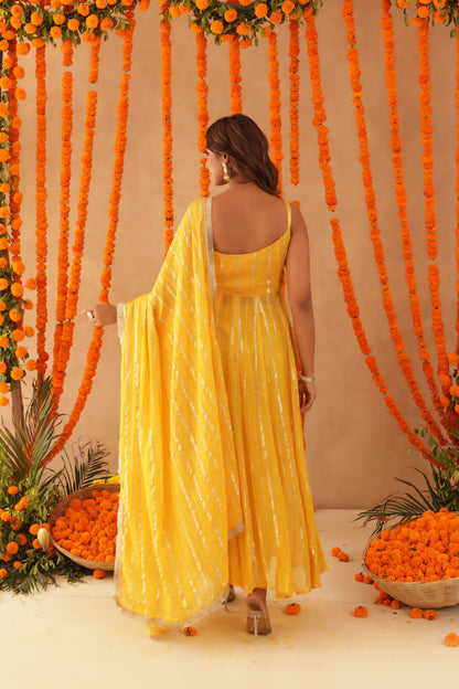 SHAYLA WHITE LURIX ANARKALI SET
