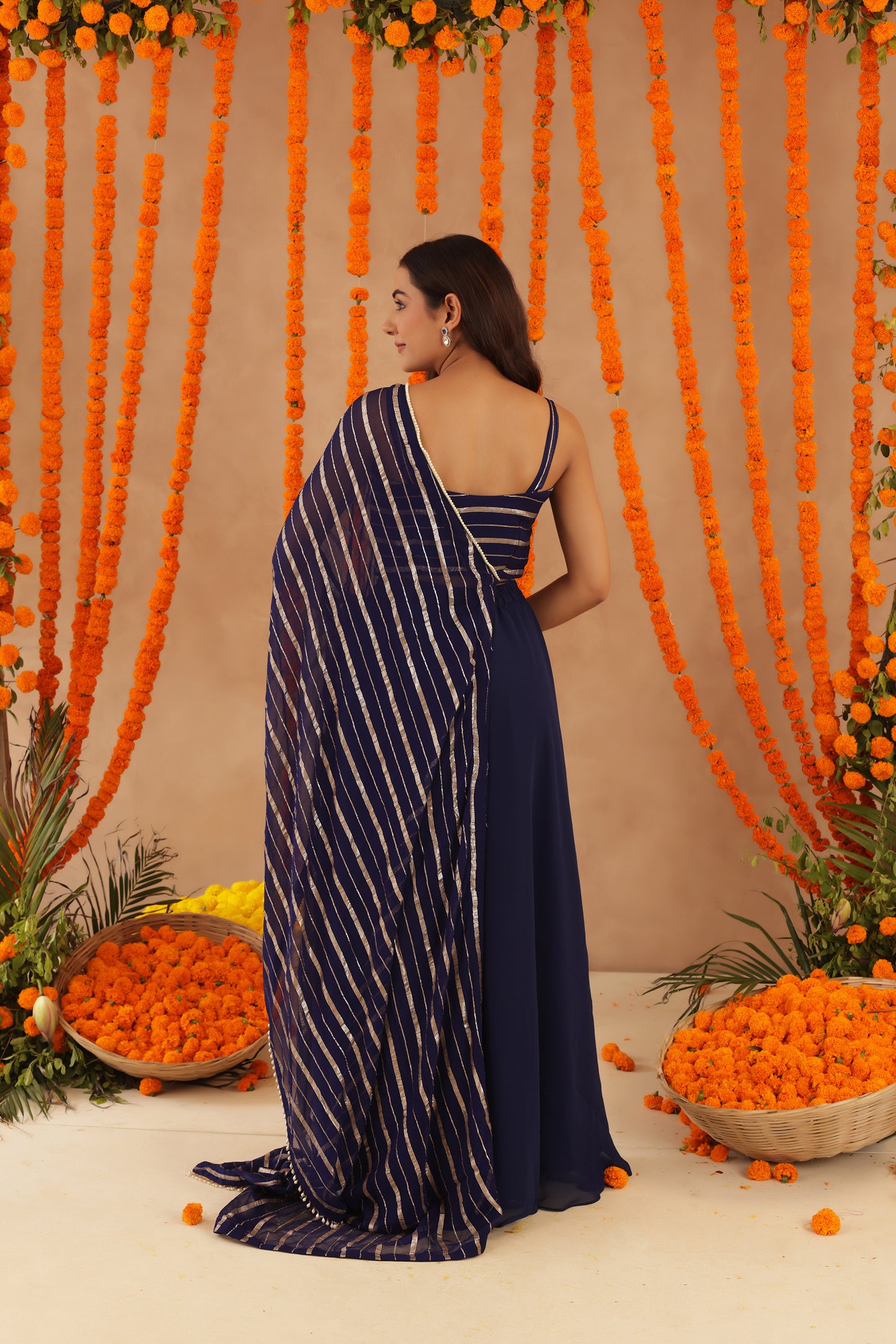 BAANI NAVY BLUE LURIX FUSION SET
