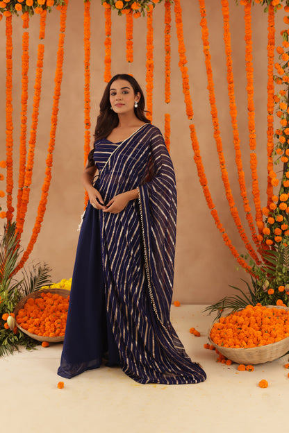 BAANI NAVY BLUE LURIX FUSION SET