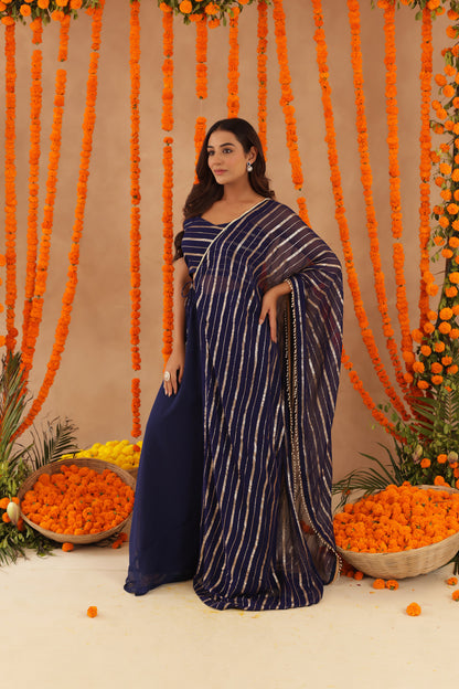 BAANI NAVY BLUE LURIX FUSION SET