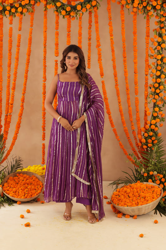 KASHISH PURPLE LURIX ANARKALI SET