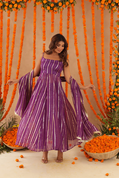 SHAYLA WHITE LURIX ANARKALI SET