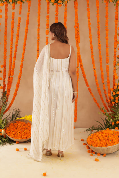 SHAYLA WHITE LURIX ANARKALI SET