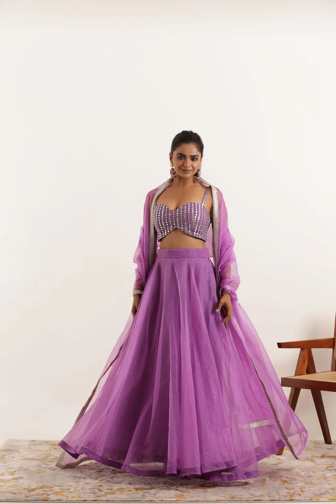 ASHA MYSTIC MAROON DETAILED LEHENGA SET