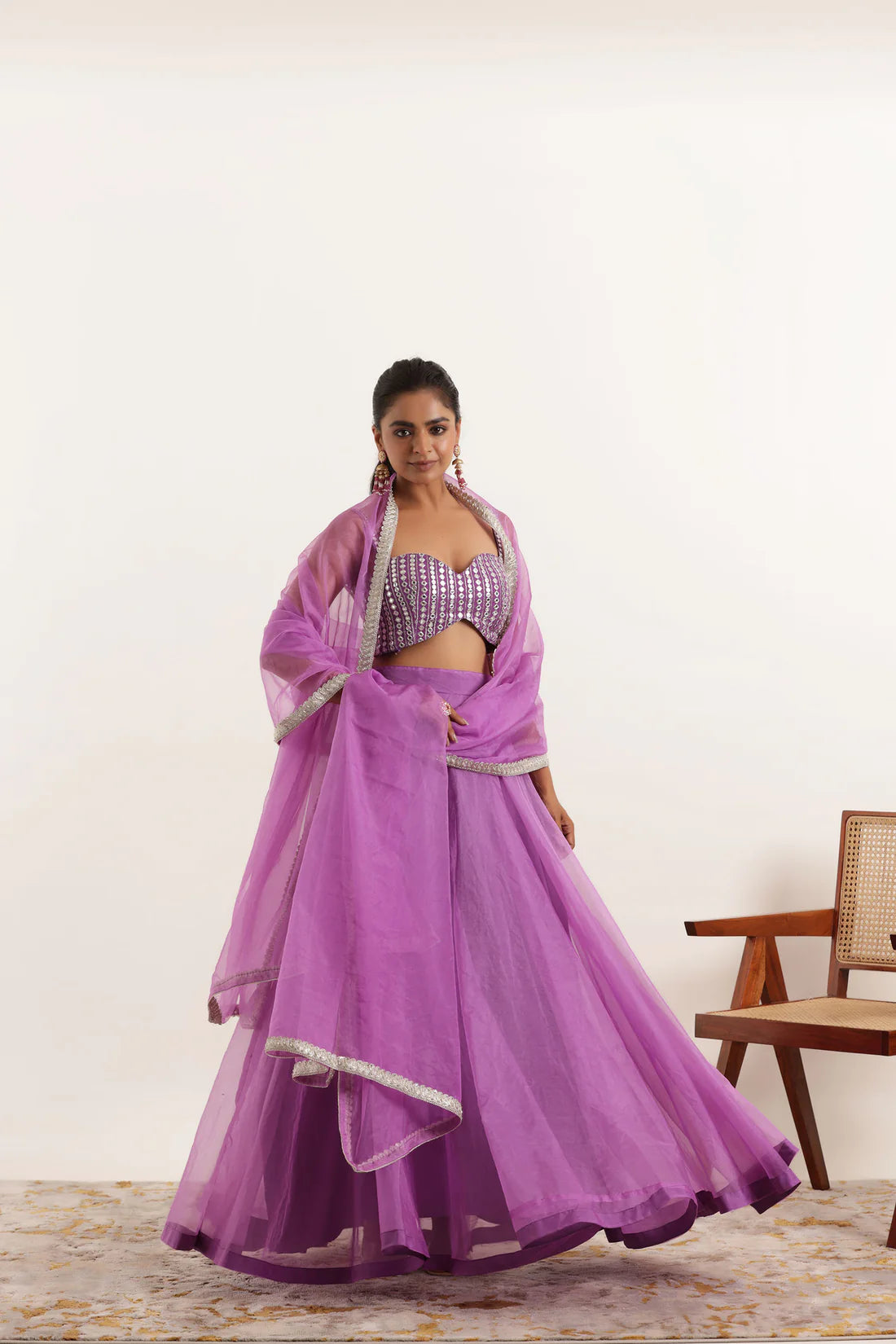 ASHA MYSTIC MAROON DETAILED LEHENGA SET