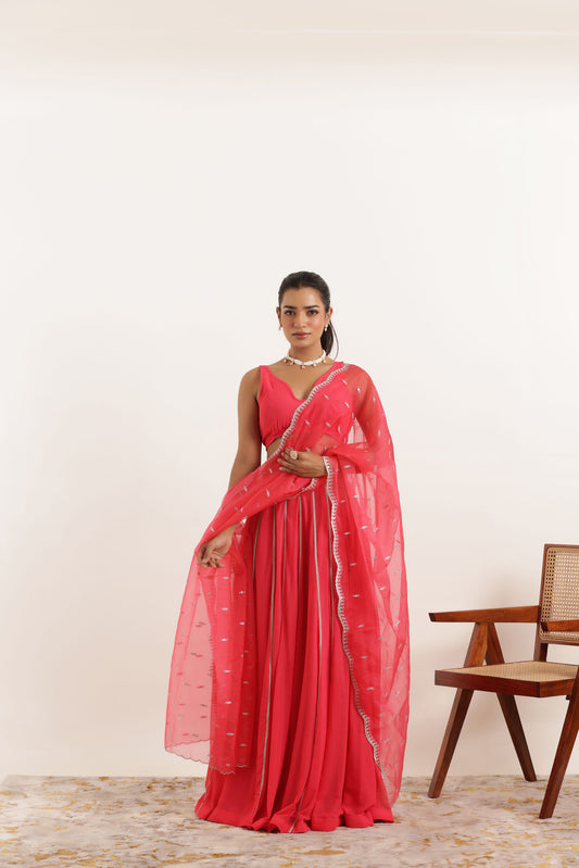 AYANA FIERY ROSE DETAILED LEHENGA SET