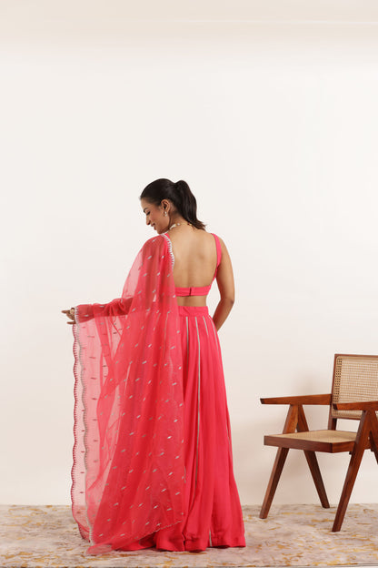 AYANA FIERY ROSE DETAILED LEHENGA SET