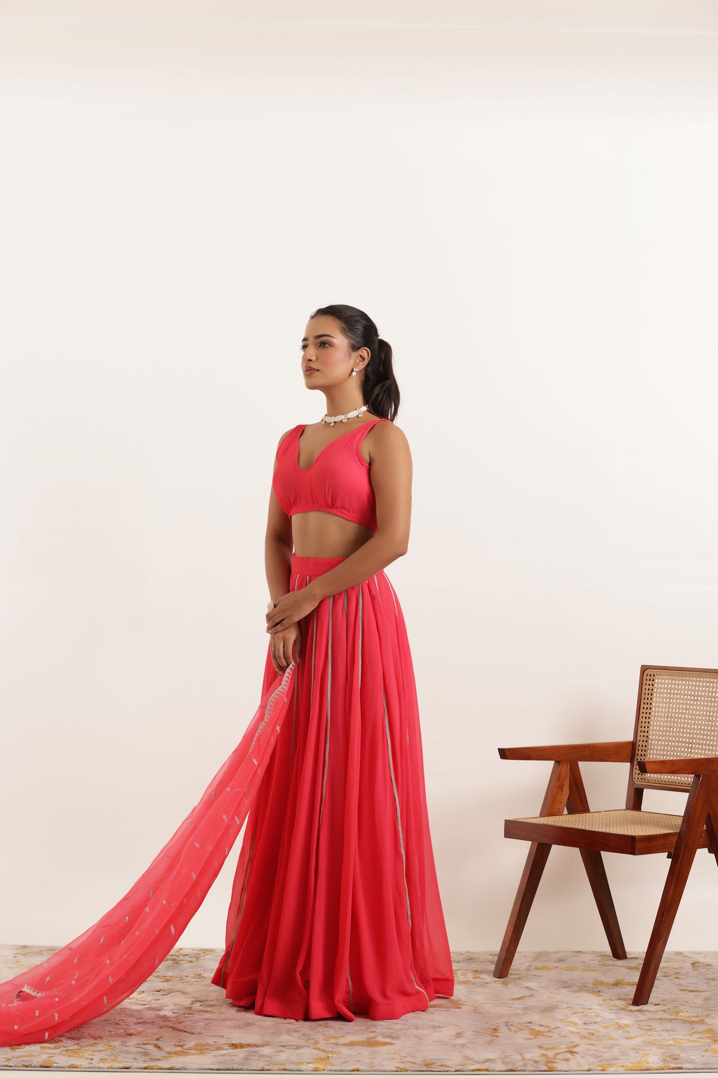 AYANA FIERY ROSE DETAILED LEHENGA SET