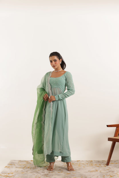 AARINI TURQUOISE ANARKALI SET