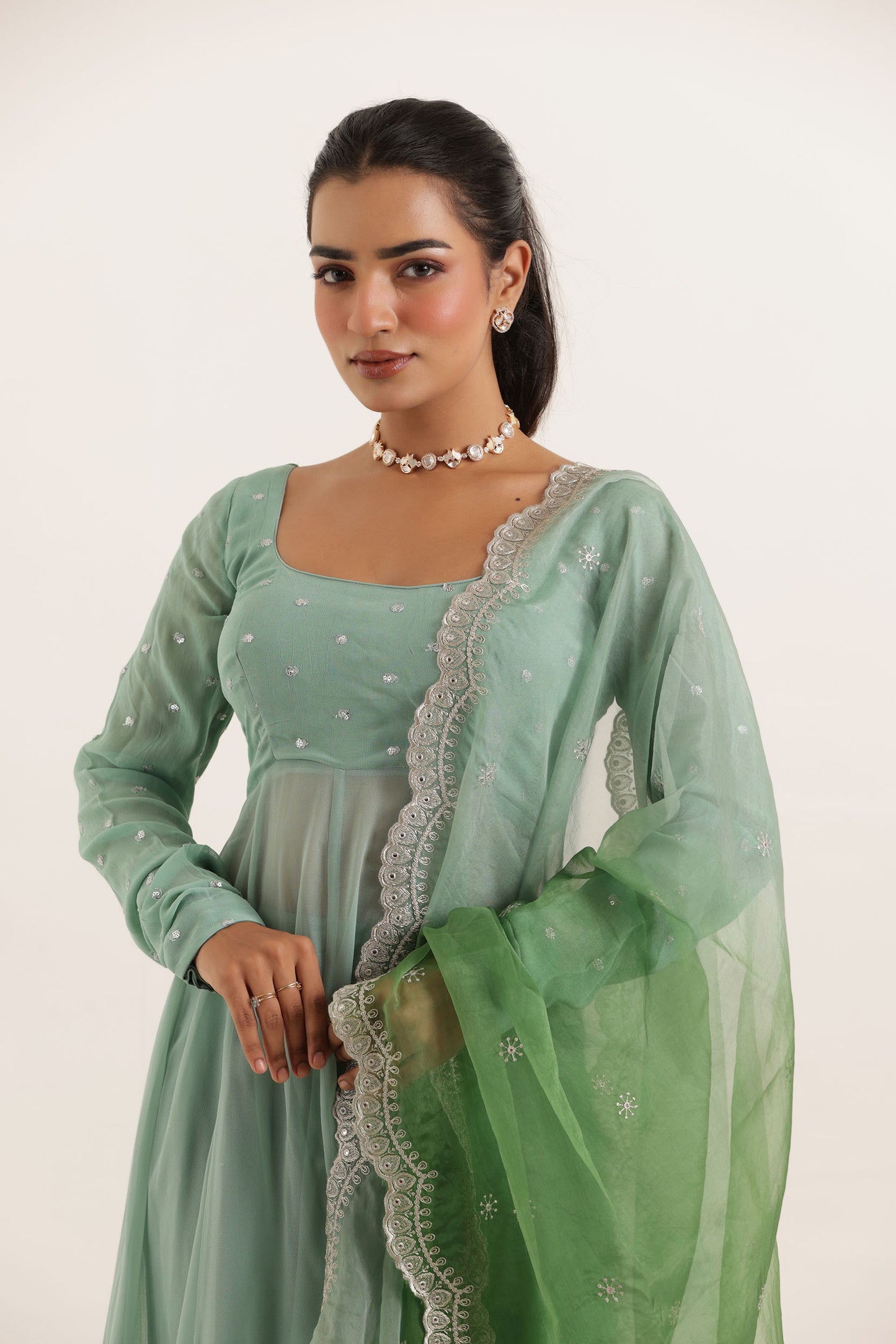 AARINI TURQUOISE ANARKALI SET