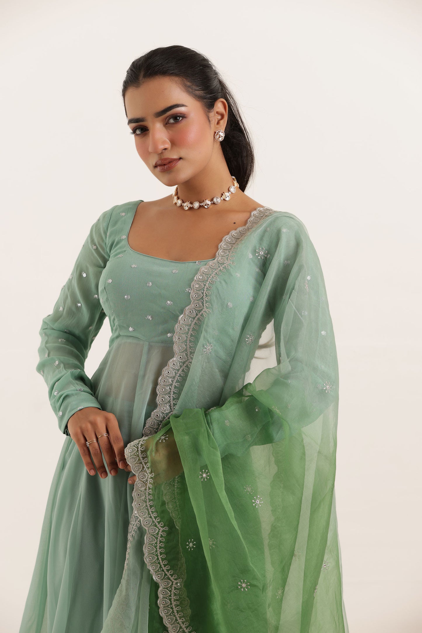 AARINI TURQUOISE ANARKALI SET