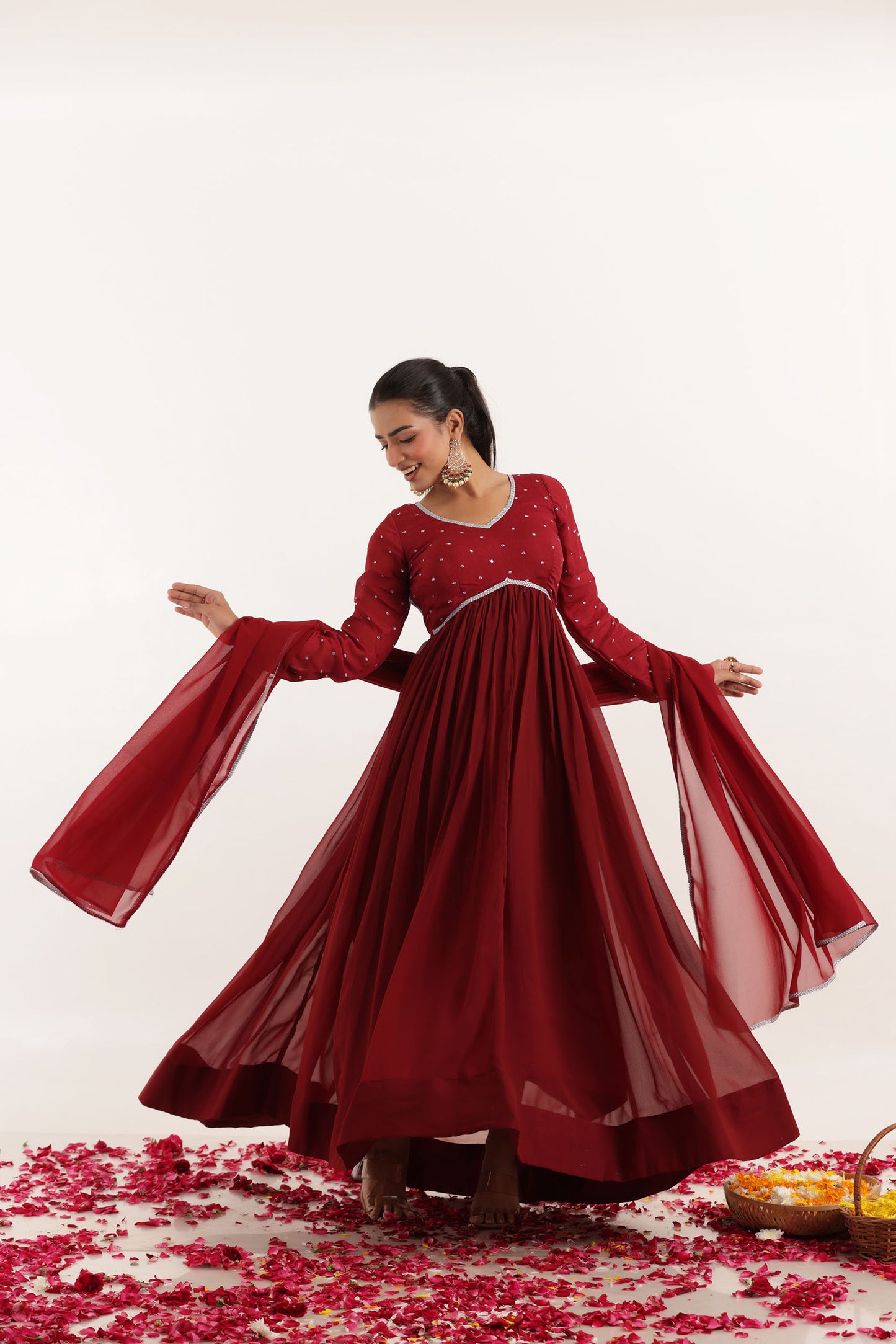 INAYA MAROON RED ANARKALI SET