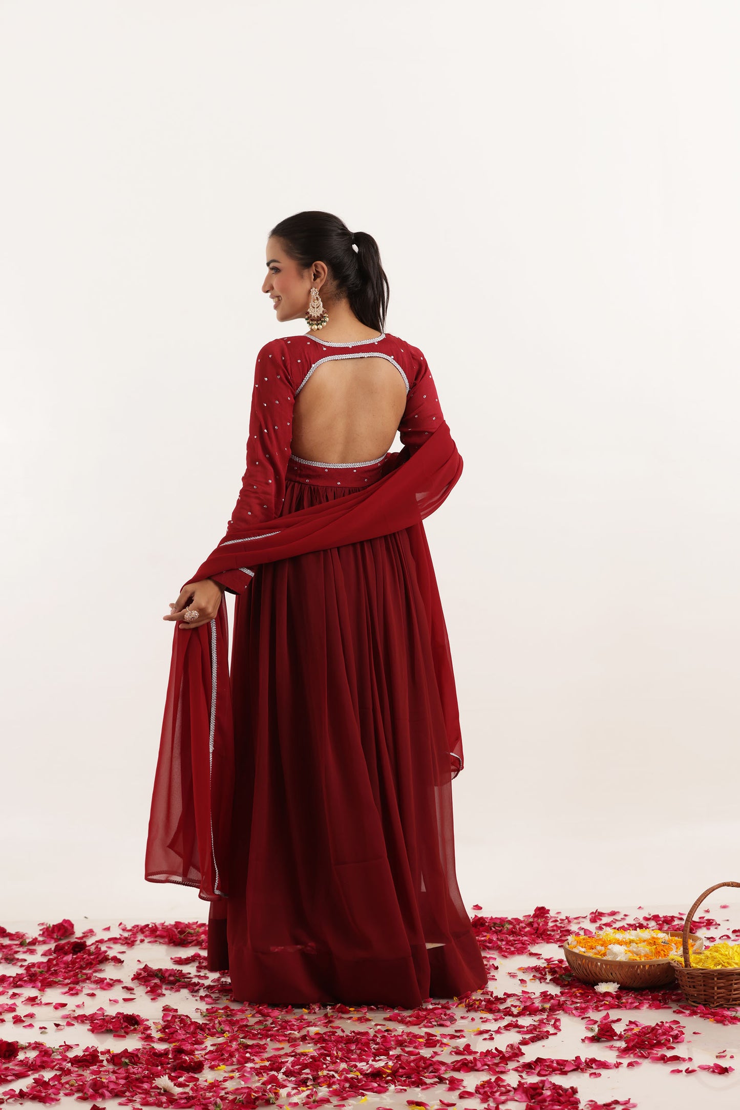 INAYA MAROON RED ANARKALI SET