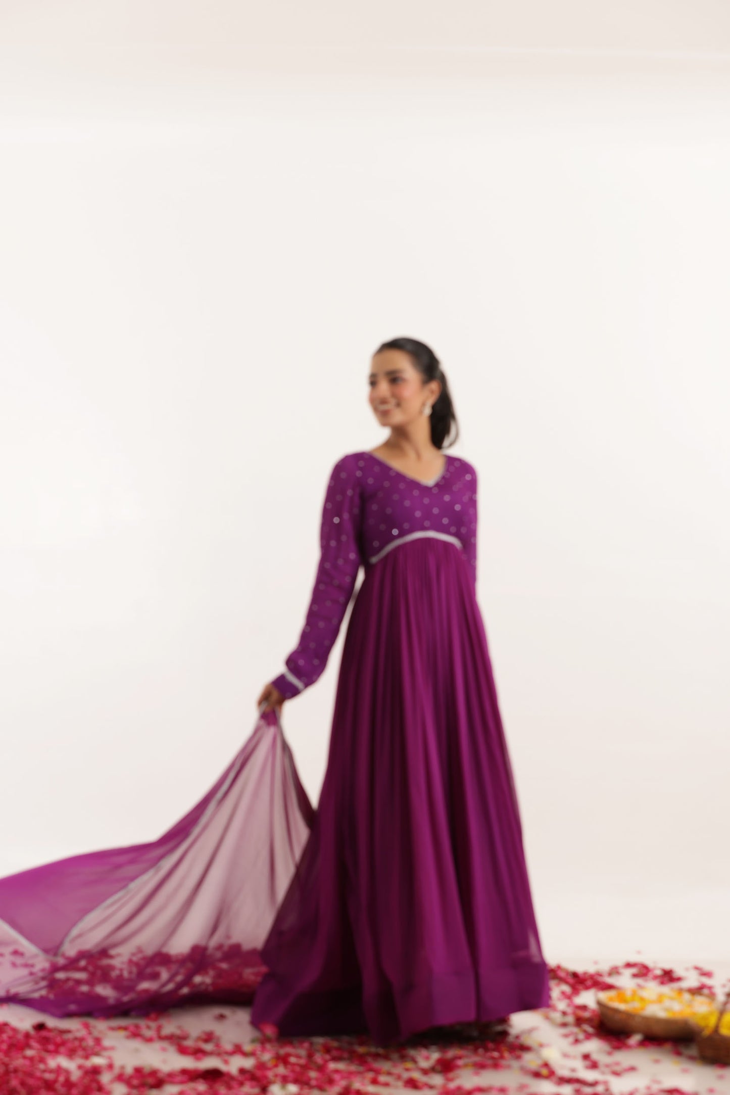 ADHIRA TRUE PURPLE ANARKALI SET