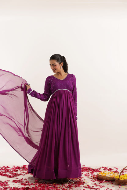 ADHIRA TRUE PURPLE ANARKALI SET