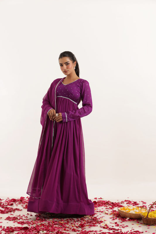 ADHIRA TRUE PURPLE ANARKALI SET