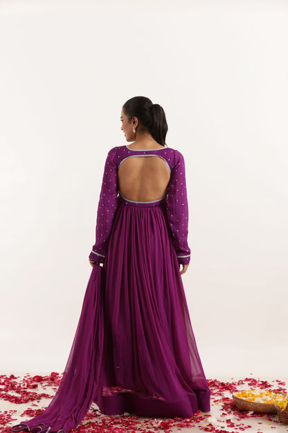 ADHIRA TRUE PURPLE ANARKALI SET