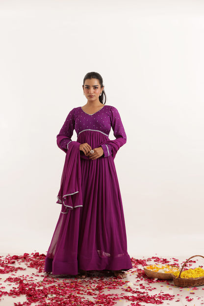 ADHIRA TRUE PURPLE ANARKALI SET