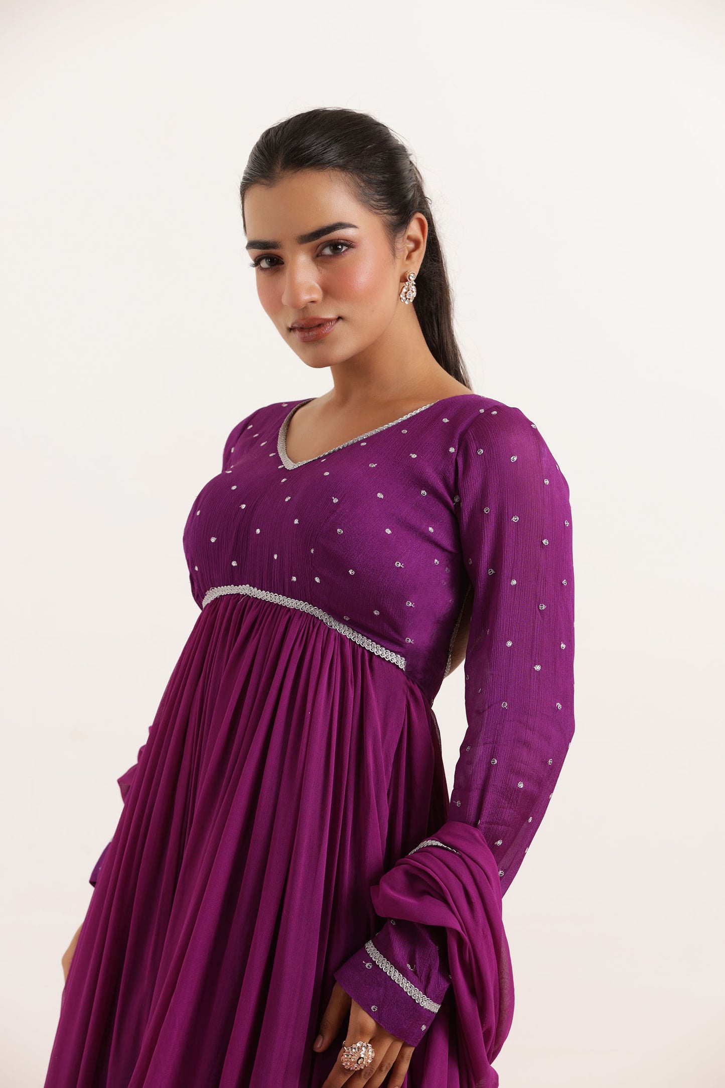 ADHIRA TRUE PURPLE ANARKALI SET