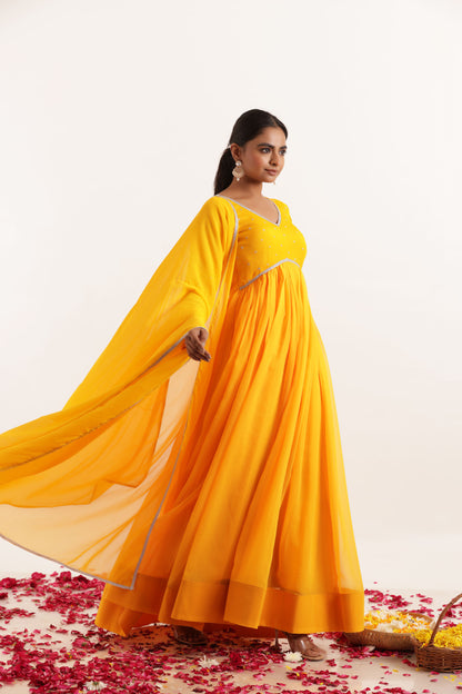 PARI YELLOW ANARKALI SET