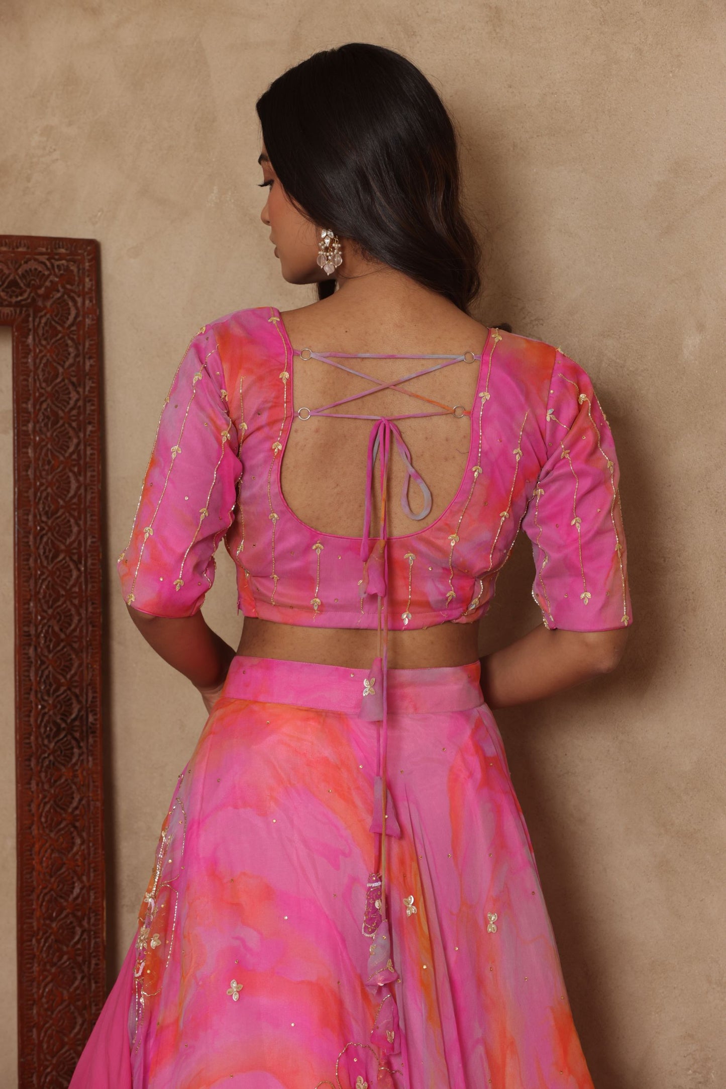 INIRA PINK DETAILED LEHENGA SET