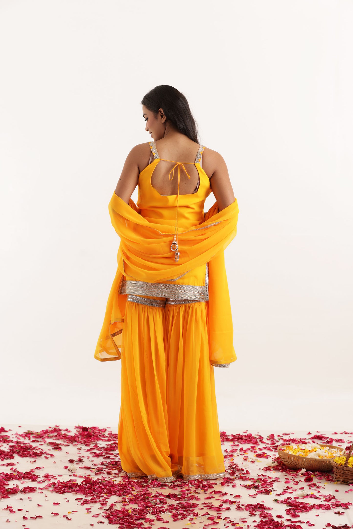 NEHA YELLOW DETAILED SHARARA SET