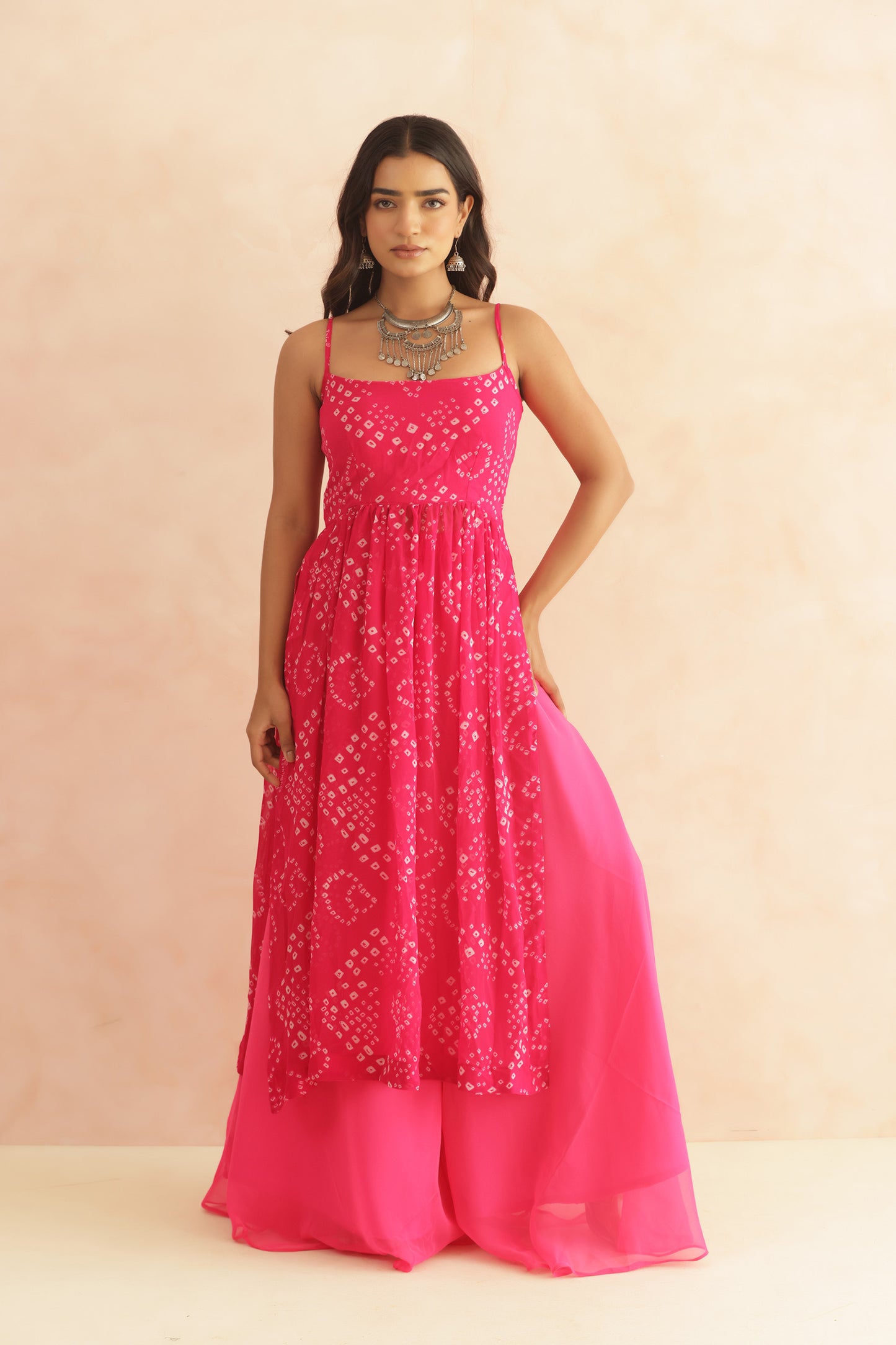 DEVIKA MULTICOLORED BANDHANI KURTA SET