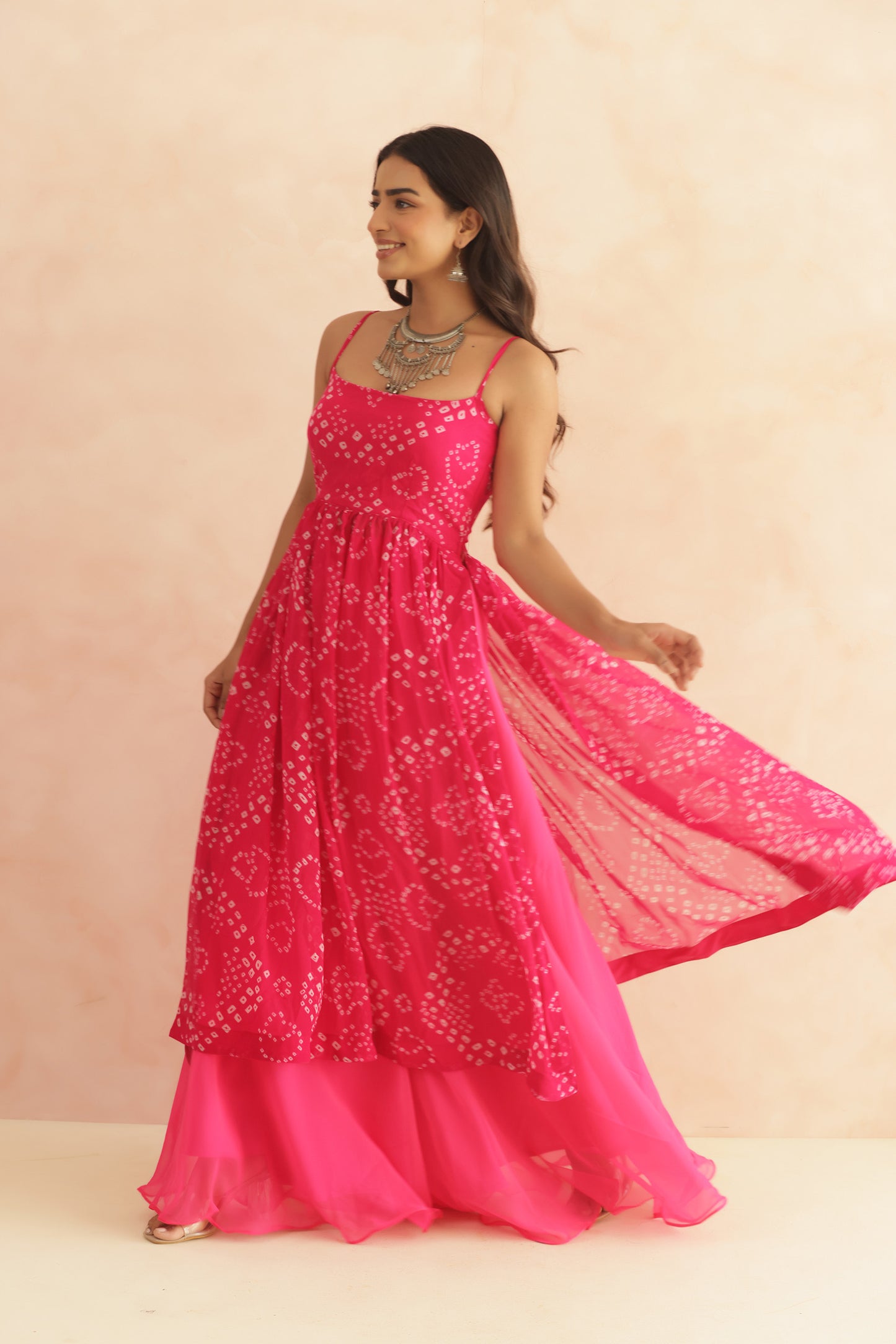 DEVIKA MULTICOLORED BANDHANI KURTA SET