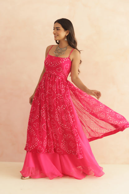 DEVIKA MULTICOLORED BANDHANI KURTA SET