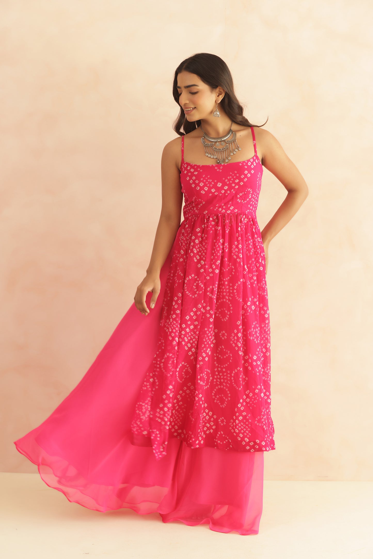 DEVIKA MULTICOLORED BANDHANI KURTA SET