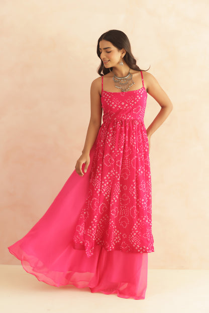 DEVIKA MULTICOLORED BANDHANI KURTA SET