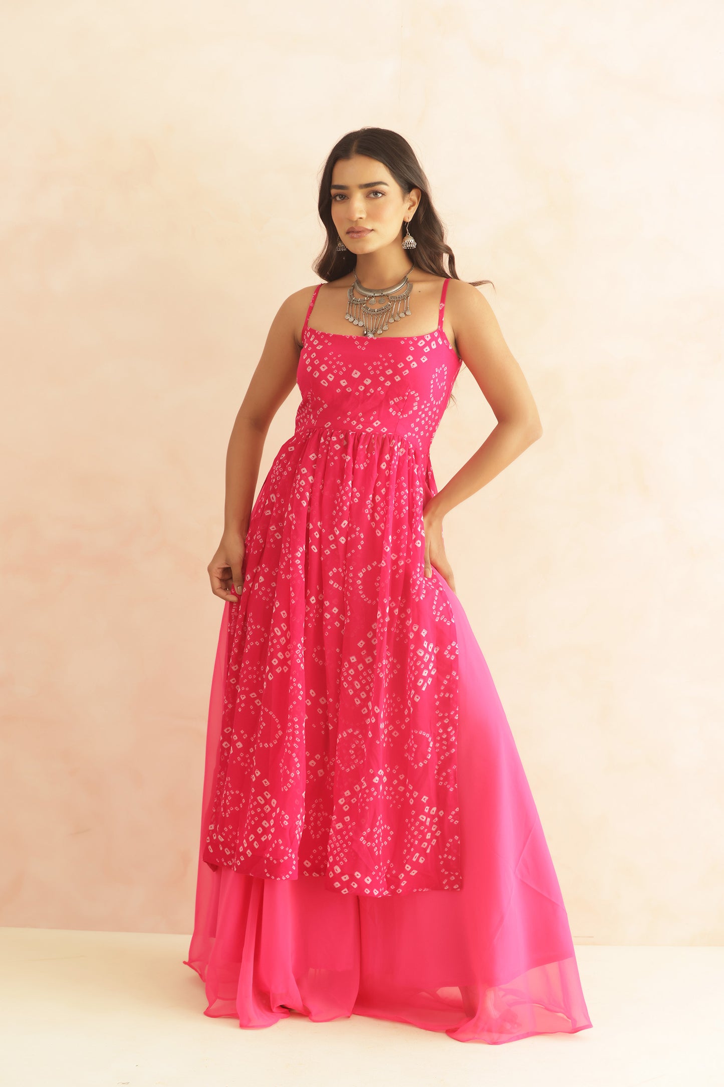 DEVIKA MULTICOLORED BANDHANI KURTA SET