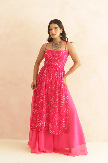 DEVIKA MULTICOLORED BANDHANI KURTA SET