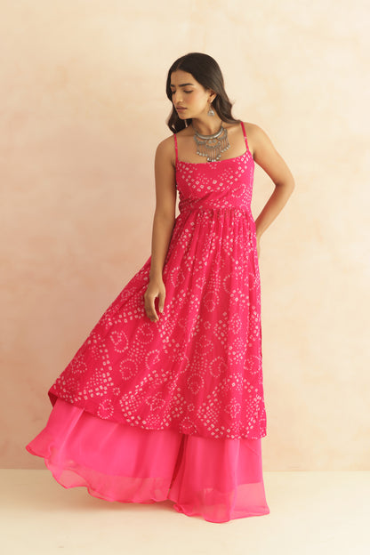 DEVIKA MULTICOLORED BANDHANI KURTA SET